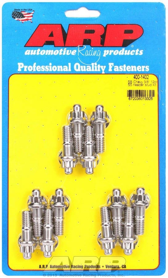 Auto Racing Products 400-1402 S/S Header Stud Kit - 3/8in x 1.670in OAL (12) Auto Racing Products 400-1402