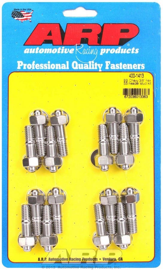 Auto Racing Products 400-1413 S/S Header Stud Kit - 3/8in x 1.670in OAL (16) Auto Racing Products 400-1413