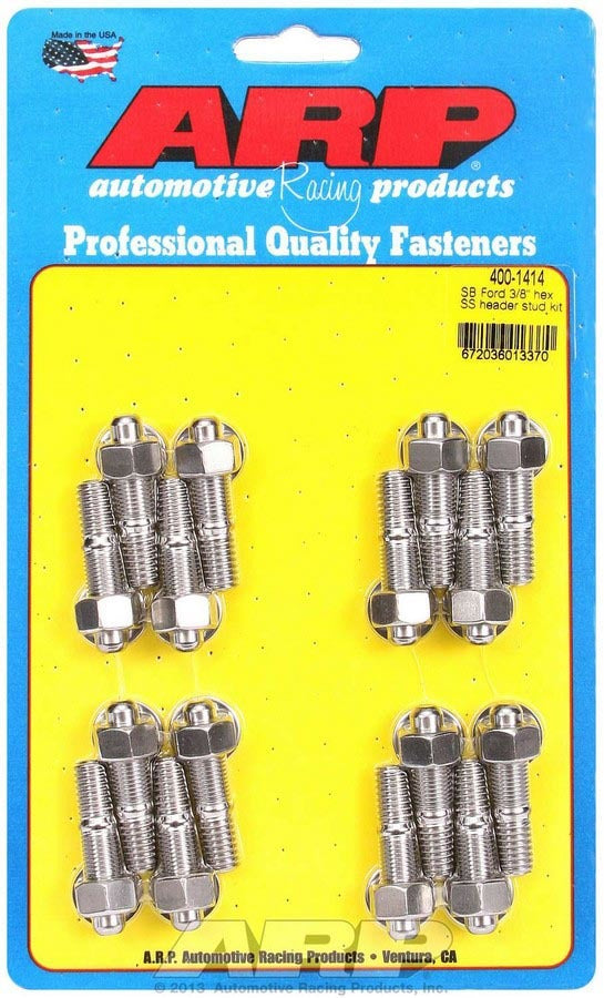 Auto Racing Products 400-1414 S/S Header Stud Kit - 3/8in x 1.670in OAL (16) Auto Racing Products 400-1414
