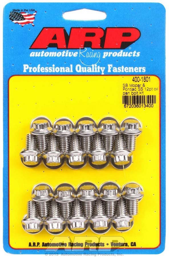 Auto Racing Products 400-1801 S/S Oil Pan Bolt Kit Auto Racing Products 400-1801