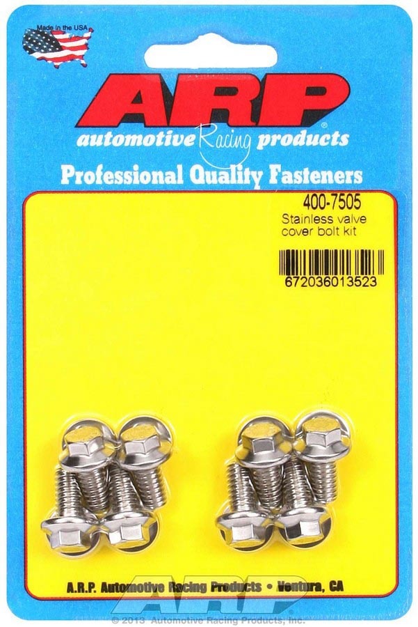 Auto Racing Products 400-7505 S/S Valve Cover Bolt Kit 1/4in- 20 6pt. (8) Auto Racing Products 400-7505