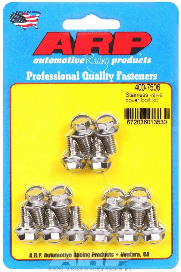 Auto Racing Products 400-7506 S/S Valve Cover Bolt Kit 1/4in- 20 6pt. (14) Auto Racing Products 400-7506
