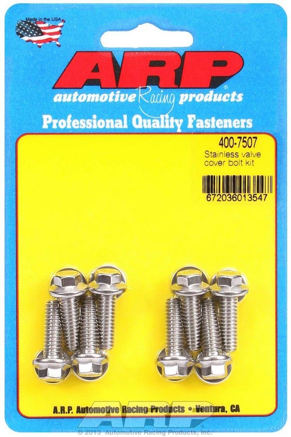 Auto Racing Products 400-7507 S/S Valve Cover Bolt Kit 1/4in- 20 6pt. (8) Auto Racing Products 400-7507