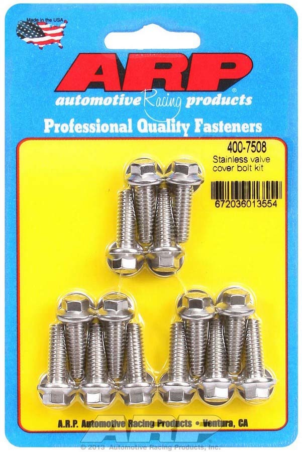 Auto Racing Products 400-7508 S/S Valve Cover Bolt Kit 1/4in- 20 6pt. (14) Auto Racing Products 400-7508