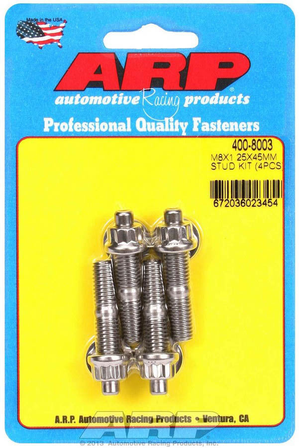 Auto Racing Products 400-8003 S/S Stud Kit - (4) M8 x 1.25in x  45mm Auto Racing Products 400-8003