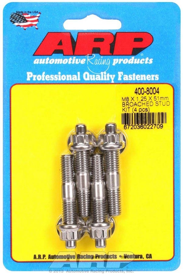 Auto Racing Products 400-8004 S/S Stud Kit - (4) M8 x 1.25in x  51mm Auto Racing Products 400-8004