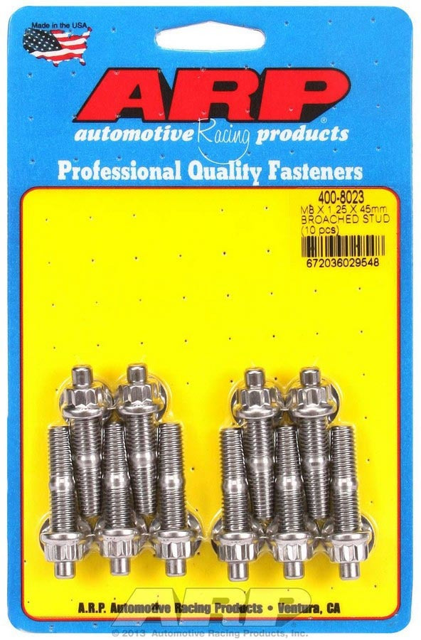 Auto Racing Products 400-8023 S/S Stud Kit - (10) M8 x 1.25in x  45mm Auto Racing Products 400-8023