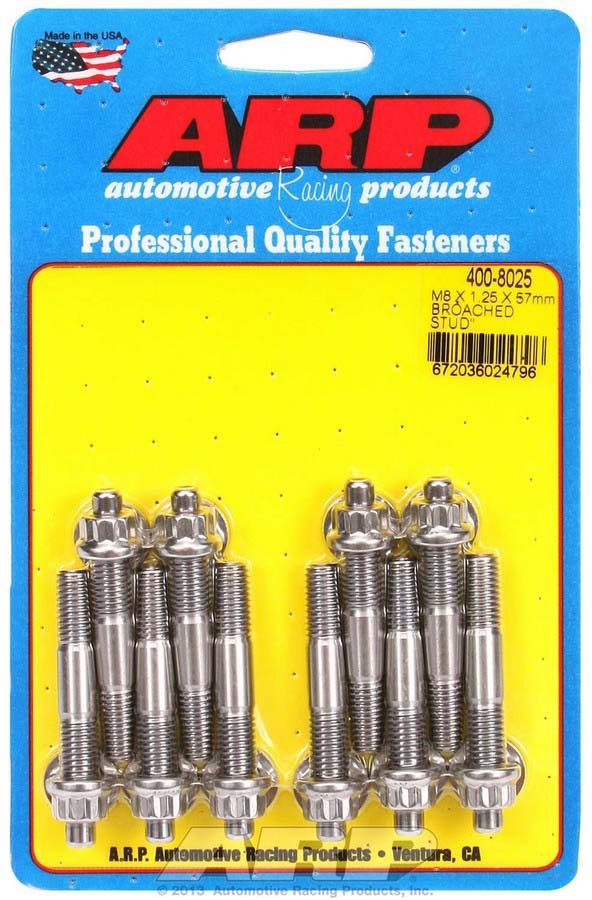 Auto Racing Products 400-8025 S/S Stud Kit - (10) M8 x 1.25in x  57mm Auto Racing Products 400-8025