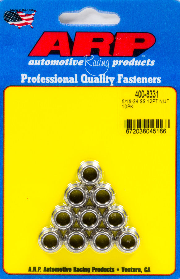 Auto Racing Products 400-8331 5/16-24 SS 12pt Nut Kit (10pk) Auto Racing Products 400-8331