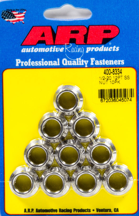 Auto Racing Products 400-8334 S/S 1/2-20 12pt. Nuts 10pk Auto Racing Products 400-8334