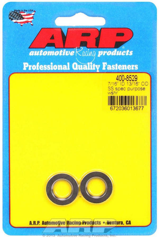 Auto Racing Products 400-8529 S/S Flat Washers - 7/16 ID x .812 OD (2) Auto Racing Products 400-8529