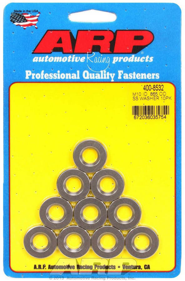 Auto Racing Products 400-8532 10mm ID SS Washers 10pk  .865 OD Auto Racing Products 400-8532
