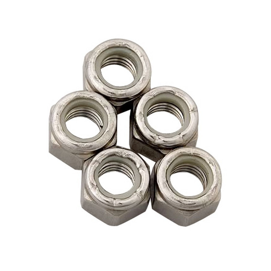 Auto Racing Products 400-8764 S/S 6pt. Fine Nyloc Nuts - 3/8-24 (5) Auto Racing Products 400-8764