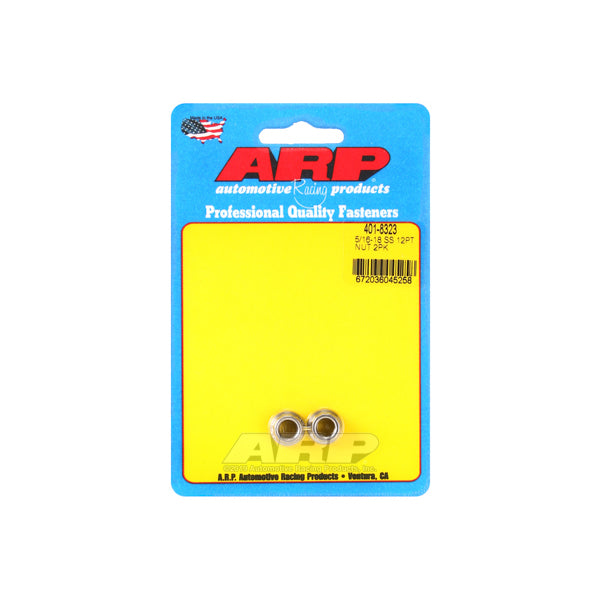 Auto Racing Products 401-8323 12pt SS Nut 5/16-18  2pk Auto Racing Products 401-8323