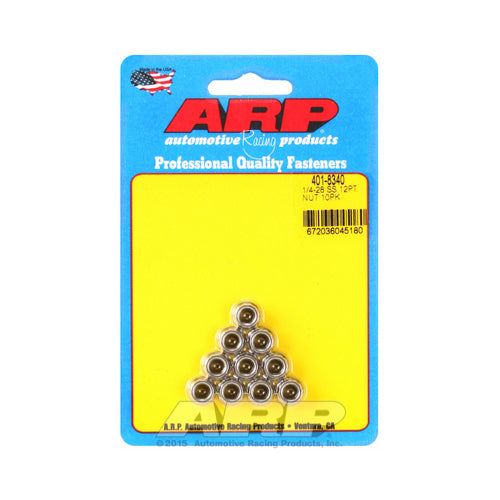Auto Racing Products 401-8340 1/4-20 SS 12pt Nut Kit (10pk) Auto Racing Products 401-8340