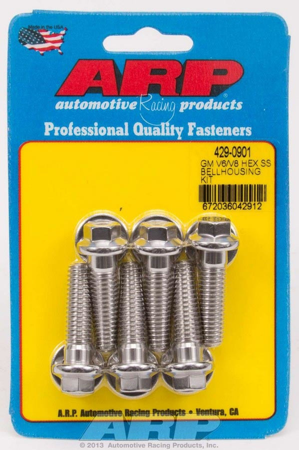 Auto Racing Products 429-0901 S/S Bellhousing Bolt Kit - 6pt. GM V6/V8 Auto Racing Products 429-0901