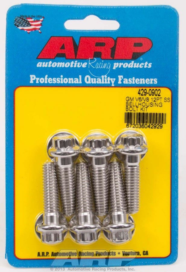 Auto Racing Products 429-0902 S/S Bellhousing Bolt Kit - 12pt. GM V6/V8 Auto Racing Products 429-0902