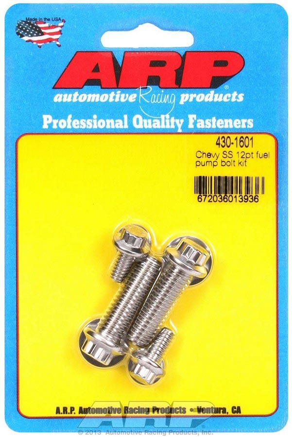 Auto Racing Products 430-1601 S/S Chevy Fuel Pump Bolt Kit 12pt. Auto Racing Products 430-1601
