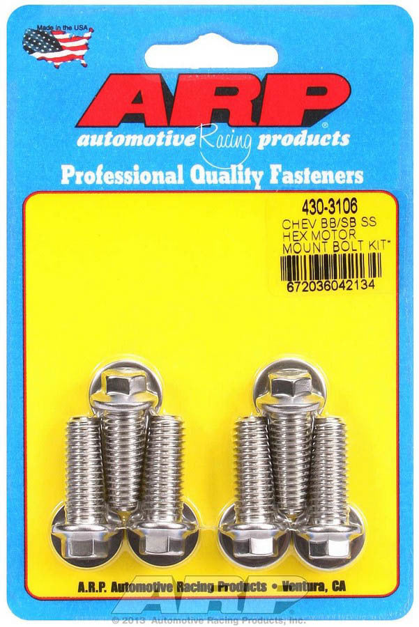 Auto Racing Products 430-3106 Motor Mount Bolt Kit 6pt. Chevy Auto Racing Products 430-3106
