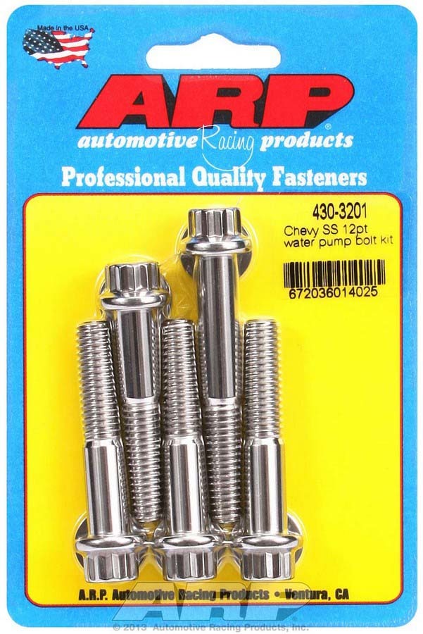 Auto Racing Products 430-3201 S/S Water Pump Bolt Kit Chevy 12pt. Auto Racing Products 430-3201