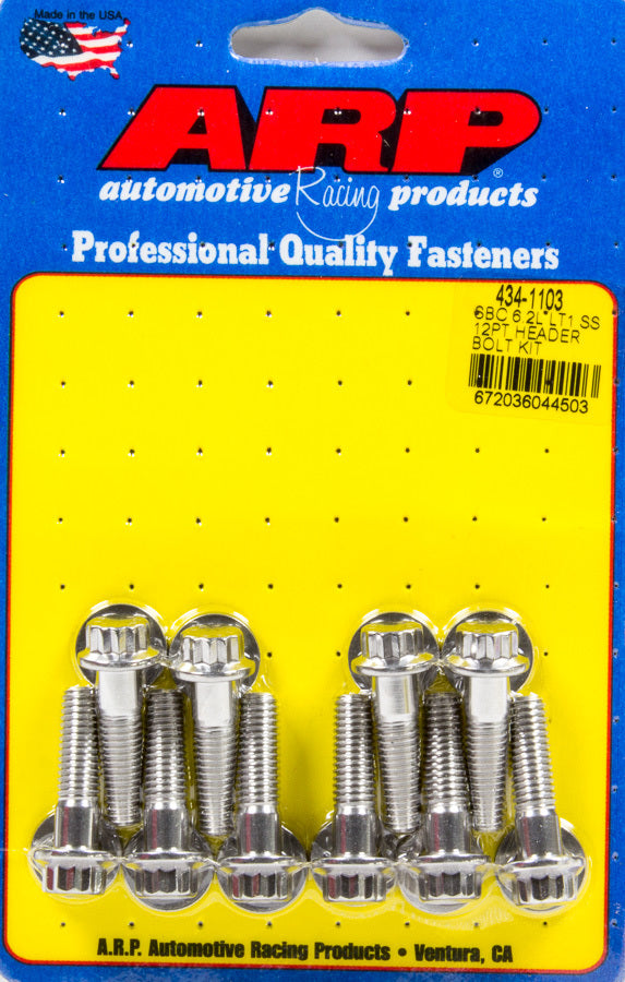 Auto Racing Products 434-1103 Header Bolt Kit - GM LT1 6.2L 12pt S/S Auto Racing Products 434-1103