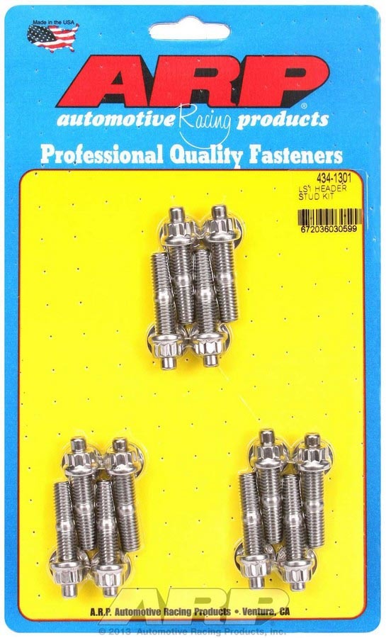 Auto Racing Products 434-1301 S/S Header Stud Kit - M8 x 1.750in OAL (12) Auto Racing Products 434-1301