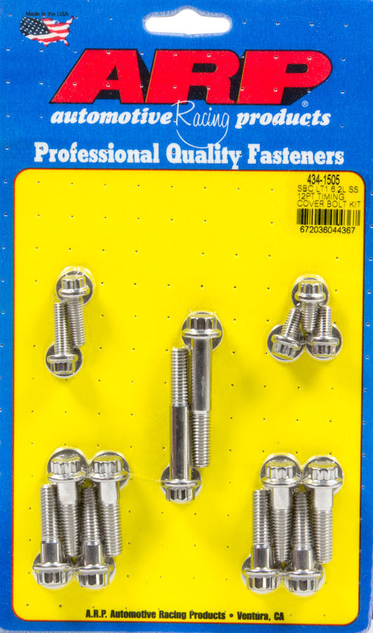 Auto Racing Products 434-1505 Timing Cover Bolt Kit GM LT1 6.2L 12pt S/S Auto Racing Products 434-1505
