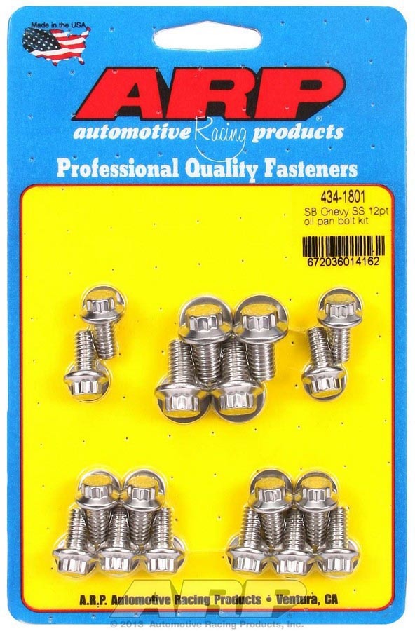 Auto Racing Products 434-1801 SBC S/S Oil Pan Bolt Kit 12pt. Auto Racing Products 434-1801