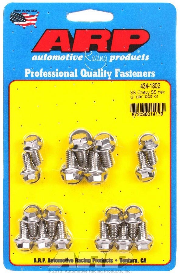 Auto Racing Products 434-1802 SBC S/S Oil Pan Bolt Kit 6pt. Auto Racing Products 434-1802