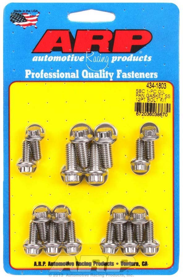 Auto Racing Products 434-1803 SBC S/S Oil Pan Bolt Kit 12pt. Auto Racing Products 434-1803