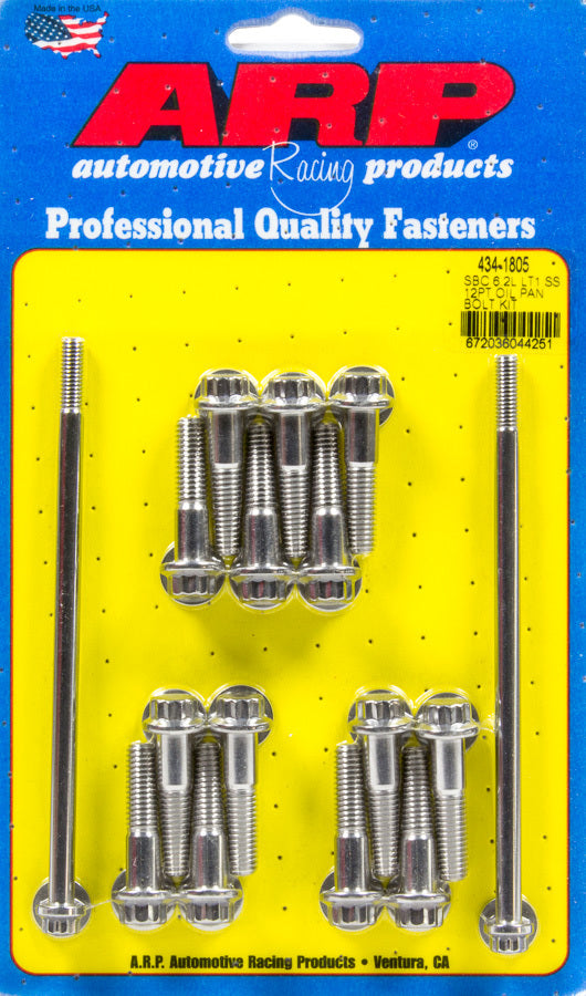 Auto Racing Products 434-1805 Oil Pan Bolt Kit - GM LT1 6.2L 12pt S/S Auto Racing Products 434-1805