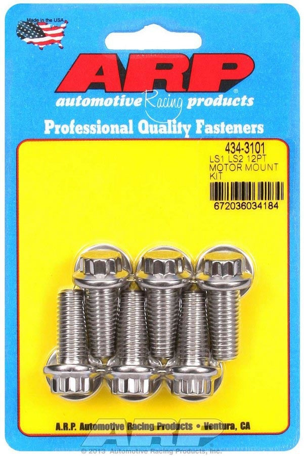 Auto Racing Products 434-3101 S/S Motor Mount Bolt Kit 12pt. LS1/LS2 Auto Racing Products 434-3101