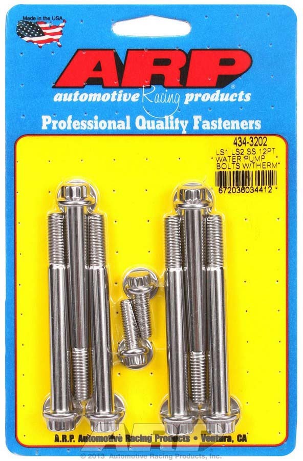 Auto Racing Products 434-3202 S/S W/P & Thermostat Hsg Bolt Kit - 12pt. LS1/LS2 Auto Racing Products 434-3202