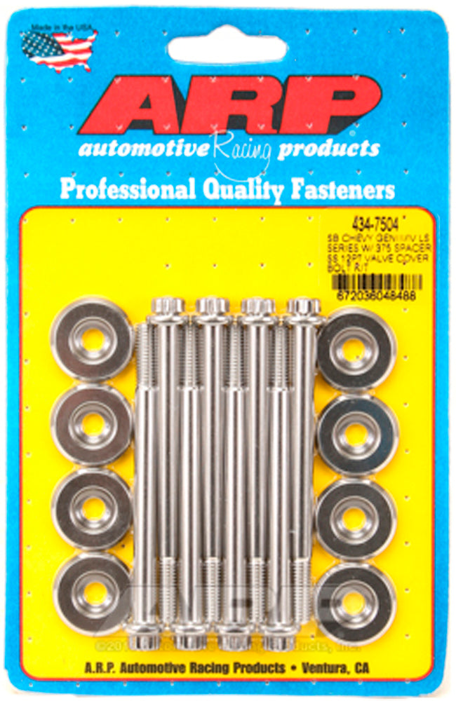 Auto Racing Products 434-7504 Valve Cover 12pt SS Bolt Kit GM LS e/.375 Spacer Auto Racing Products 434-7504
