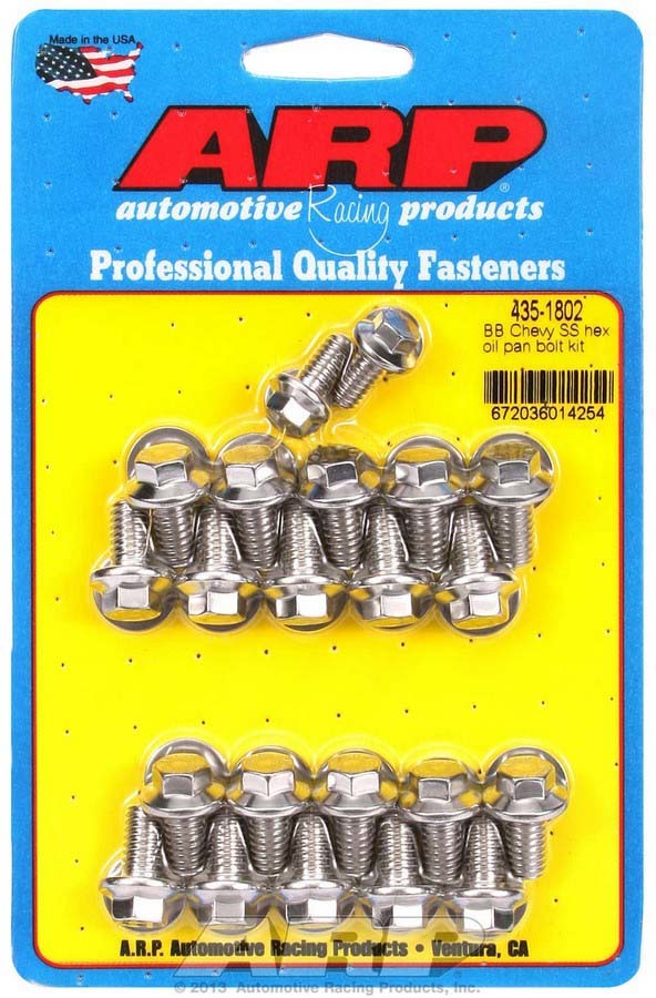 Auto Racing Products 435-1802 BBC S/S Oil Pan Bolt Kit 6pt. Auto Racing Products 435-1802