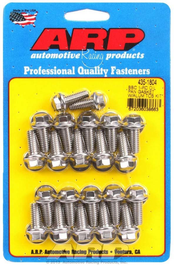Auto Racing Products 435-1804 BBC S/S Oil Pan Bolt Kit 6pt. Auto Racing Products 435-1804