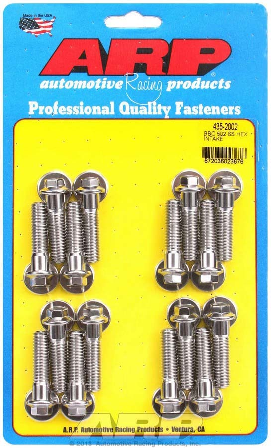 Auto Racing Products 435-2002 BBC S/S Intake Bolt Kit - 6pt. 502 Auto Racing Products 435-2002