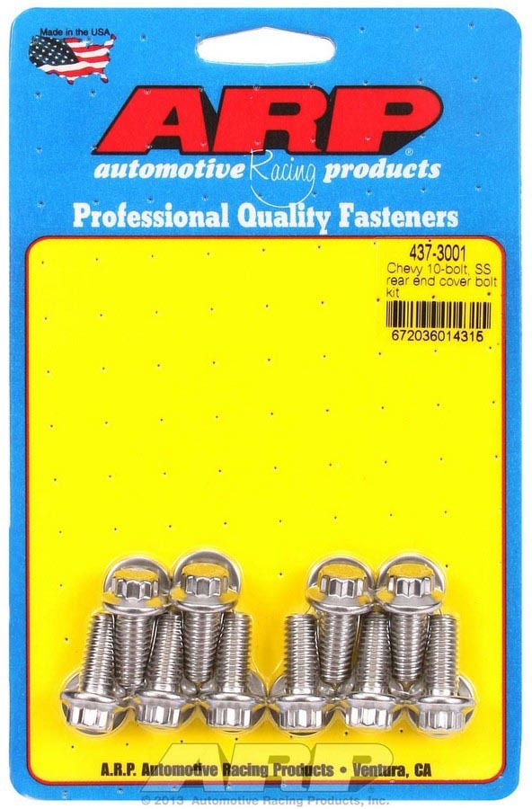 Auto Racing Products 437-3001 S/S Rear End Cover Bolt Kit - 10-Bolt Chevy Auto Racing Products 437-3001