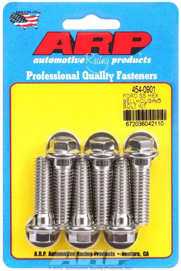 Auto Racing Products 454-0901 S/S Bellhousing Bolt Kit - 6pt. Ford Auto Racing Products 454-0901