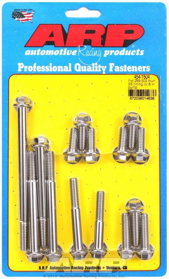 Auto Racing Products 454-1504 SBF S/S T/C & W/P Bolt Kit 6pt. Auto Racing Products 454-1504