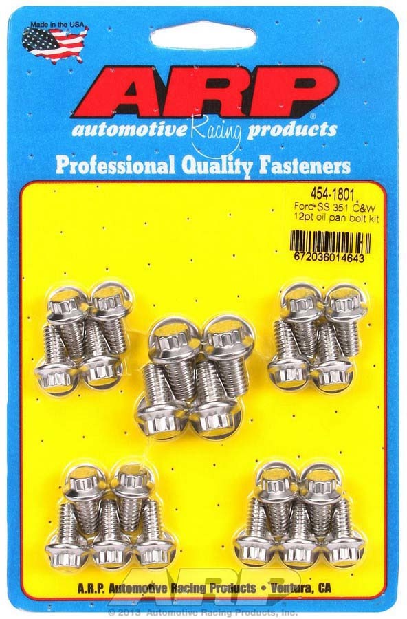 Auto Racing Products 454-1801 Ford S/S Oil Pan Bolt Kit 12pt. Auto Racing Products 454-1801
