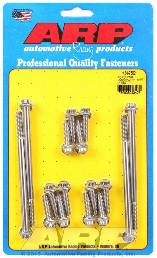 Auto Racing Products 454-7502 Valve Cover Bolt Kit 12pt SBF Auto Racing Products 454-7502
