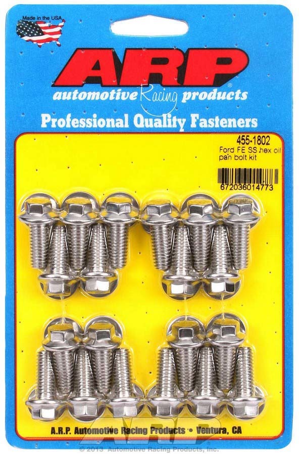 Auto Racing Products 455-1802 BBF S/S Oil Pan Bolt Kit 6pt. Auto Racing Products 455-1802
