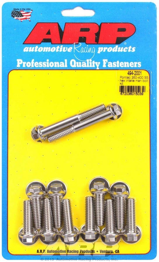 Auto Racing Products 494-2001 Pontiac S/S Intake Bolt Kit 6pt. Auto Racing Products 494-2001