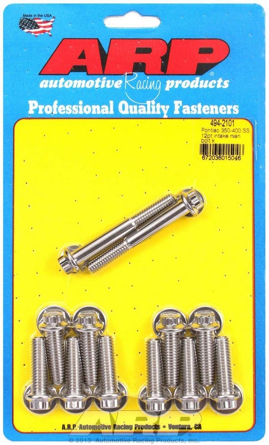 Auto Racing Products 494-2101 Pontiac S/S Intake Bolt Kit 12pt. Auto Racing Products 494-2101