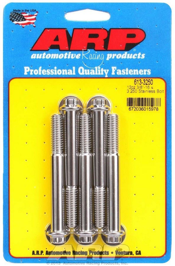 Auto Racing Products 613-3250 S/S Bolt Kit - 12pt. (5) 3/8-16 x 3.250 Auto Racing Products 613-3250