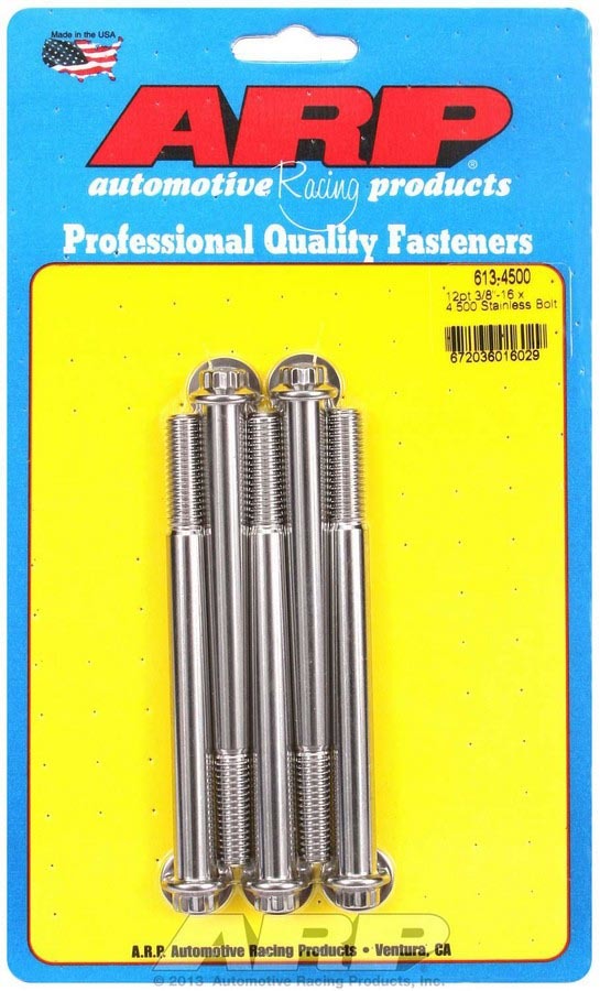 Auto Racing Products 613-4500 S/S Bolt Kit - 12pt. (5) 3/8-16 x 4.500 Auto Racing Products 613-4500