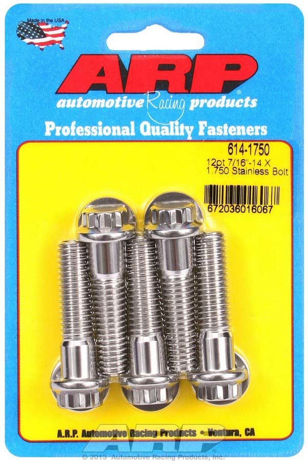 Auto Racing Products 614-1750 S/S Bolt Kit - 12pt. (5) 7/16-14 x 1.750 Auto Racing Products 614-1750