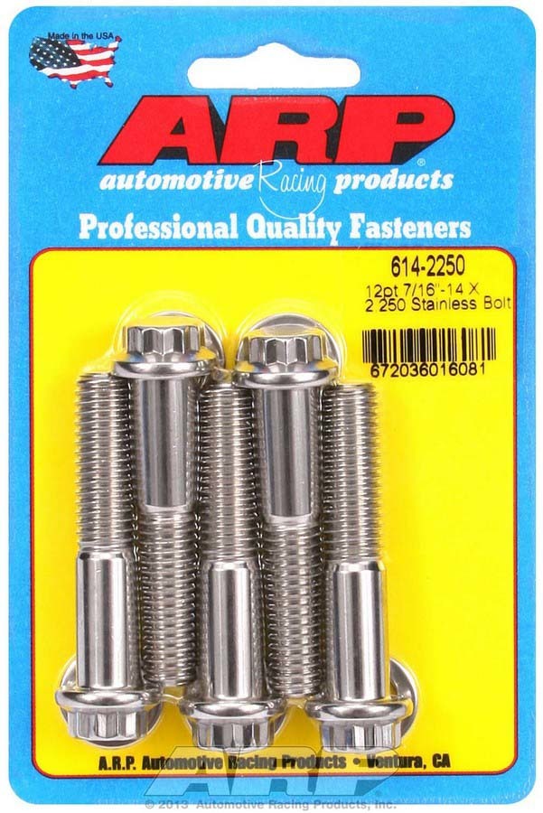 Auto Racing Products 614-2250 S/S Bolt Kit - 12pt. (5) 7/16-14 x 2.250 Auto Racing Products 614-2250