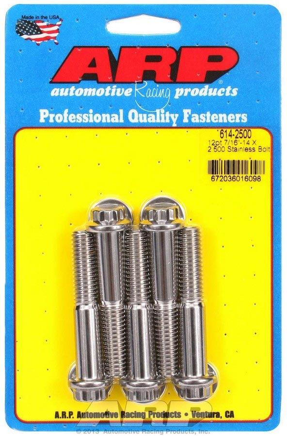 Auto Racing Products 614-2500 S/S Bolt Kit - 12pt. (5) 7/16-14 x 2.500 Auto Racing Products 614-2500